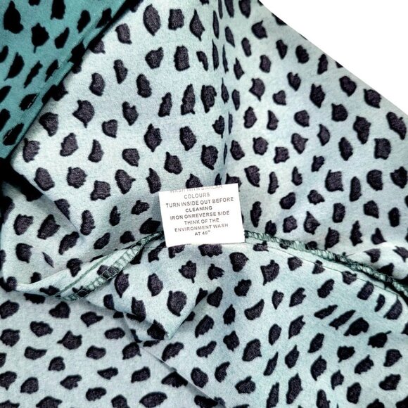 Women's Green Polka Dot Round Neck Tiered Sleeve Blouse 0X & 1X Short Sleeve Top - Picture 12 of 13